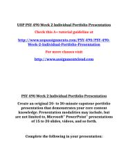 UOP PSY 490 Week 2 Individual Portfolio Presentation.doc