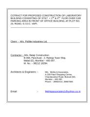 Contract LABORA. BLDG. - title page, BRIEF , Additional Terms. APPENDIX 1.10.11.doc